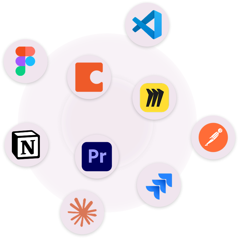 The main tools I currently use: Figma, Notion, Coda.io, Premiere Pro, Miro, Claude, Visual Studio Code, Jira, and Postman